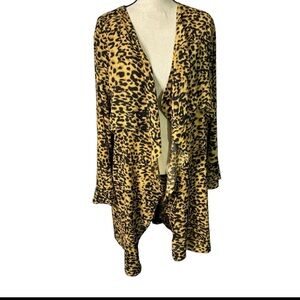 Leopard Print long sleeve long cardigan